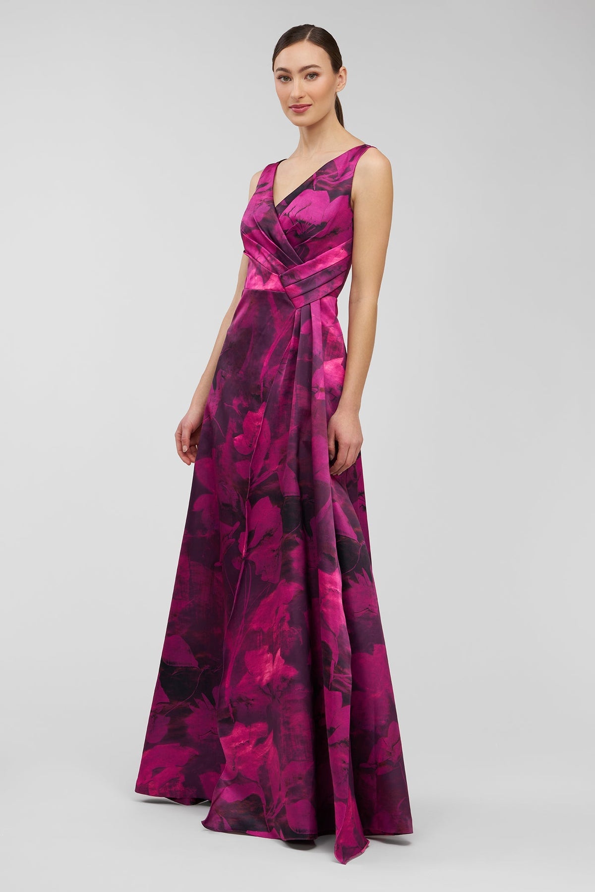 Floral Bonded Satin Gown Kay Unger 55114670 Wholesale