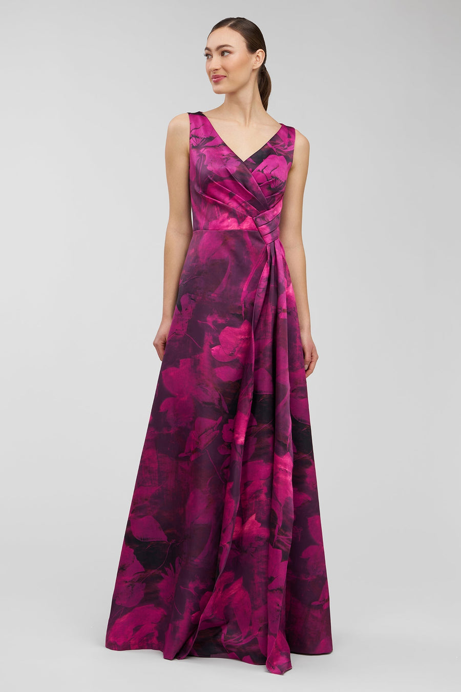 Floral Bonded Satin Gown Kay Unger 55114670 Wholesale