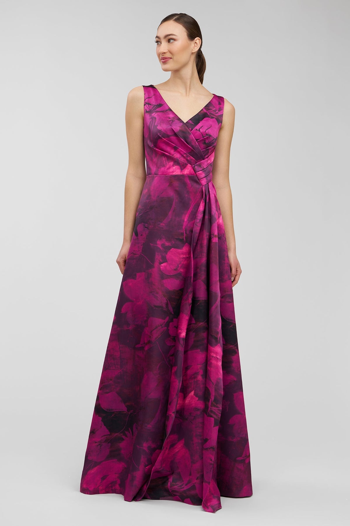 Floral Bonded Satin Gown Kay Unger 55114670 Wholesale