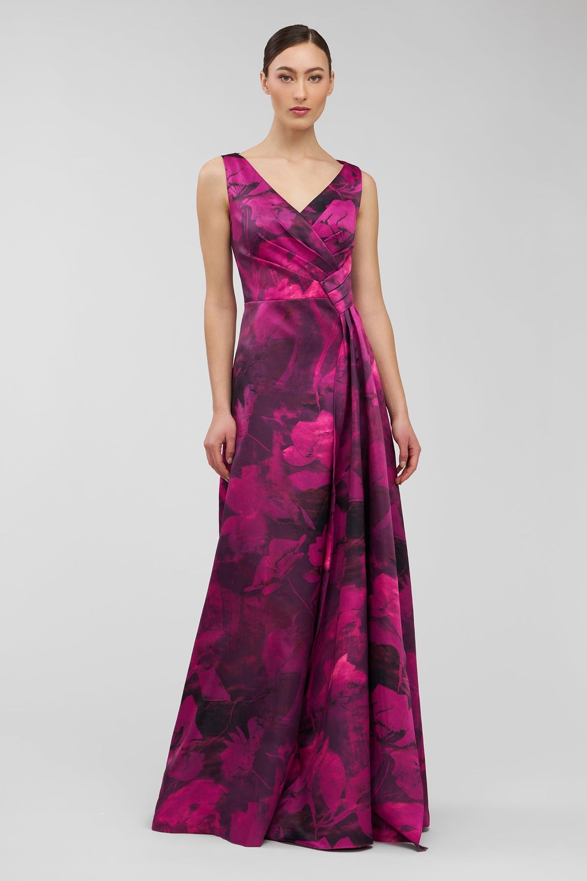 Floral Bonded Satin Gown Kay Unger 55114670 Wholesale