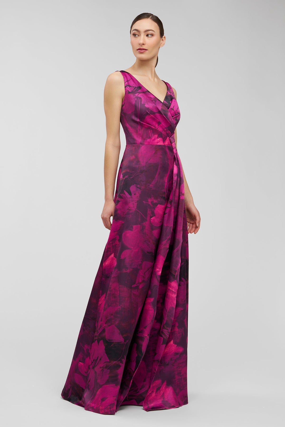 Floral Bonded Satin Gown Kay Unger 55114670 Wholesale