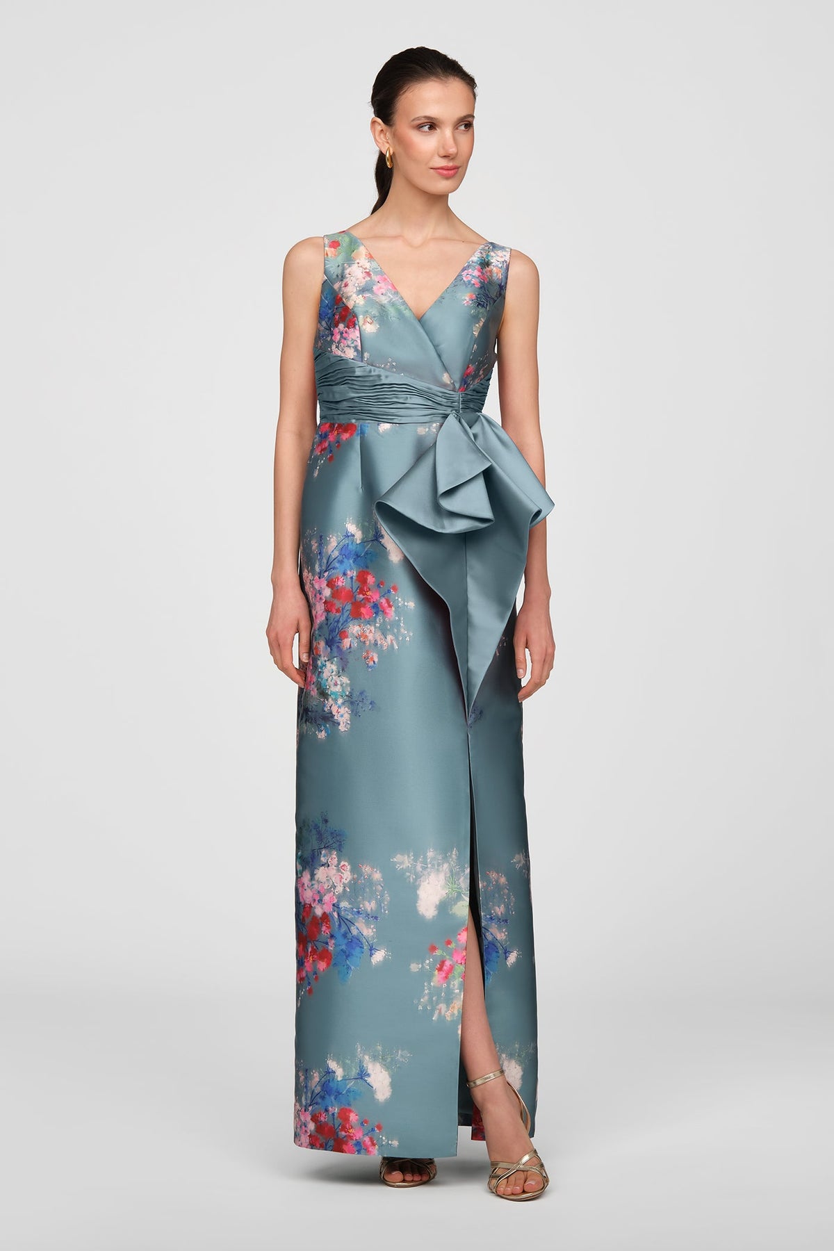 Wholesale Cyan Multi Floral Print Formal Dress Kay Unger 5516174