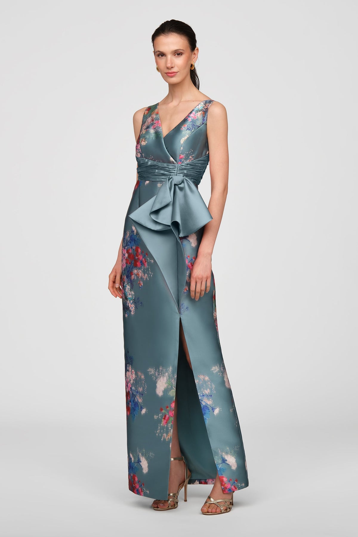 Wholesale Cyan Multi Floral Print Formal Dress Kay Unger 5516174