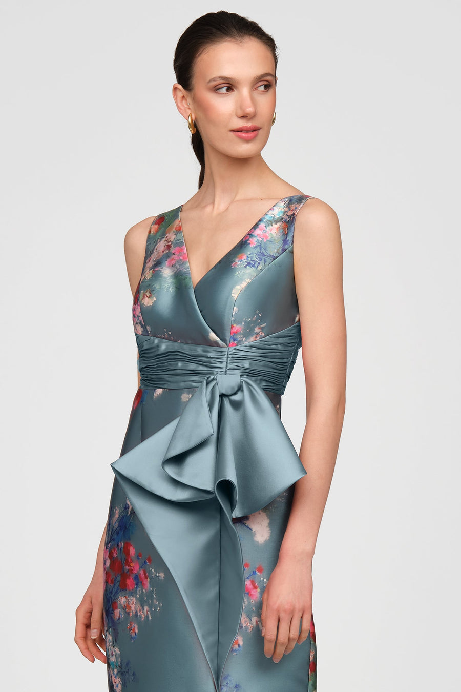 Wholesale Cyan Multi Floral Print Formal Dress Kay Unger 5516174