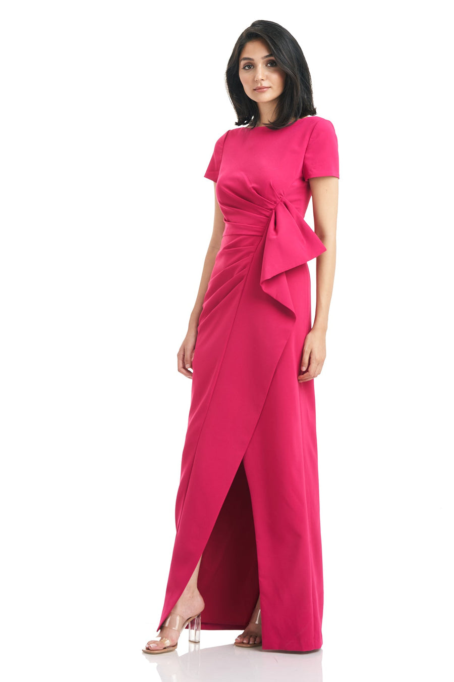 Pleated Ruffle Column Gown Kay Unger 5516652