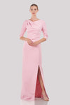 Margerite Pleated Side Slit Column Gown Kay Unger 5519277