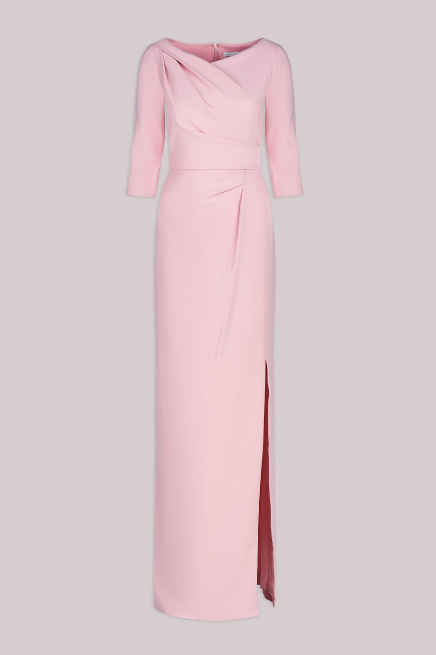 Margerite Pleated Side Slit Column Gown Kay Unger 5519277