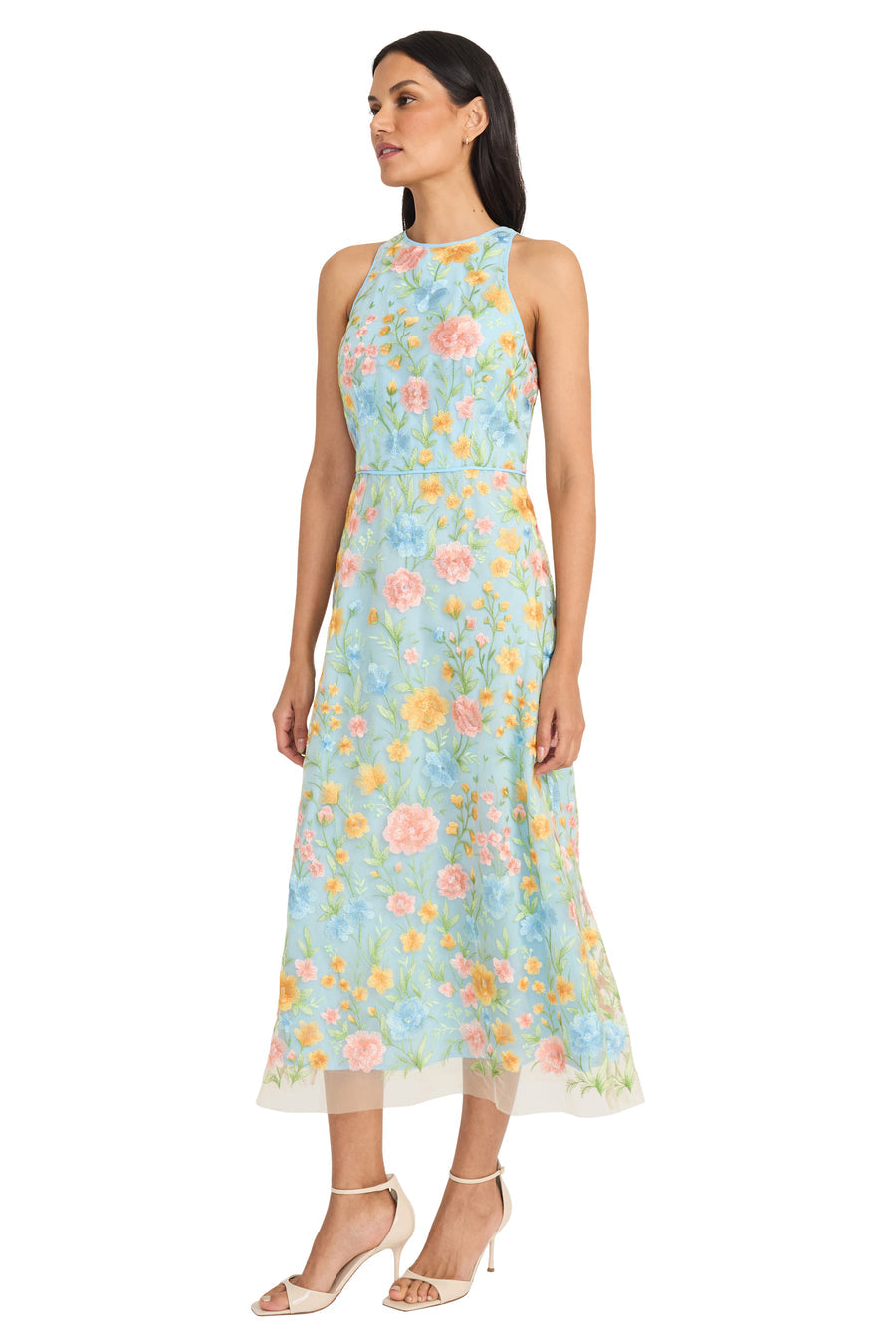 Bouquet Embroidered Midi Sheath Dress Maggy London G6493M