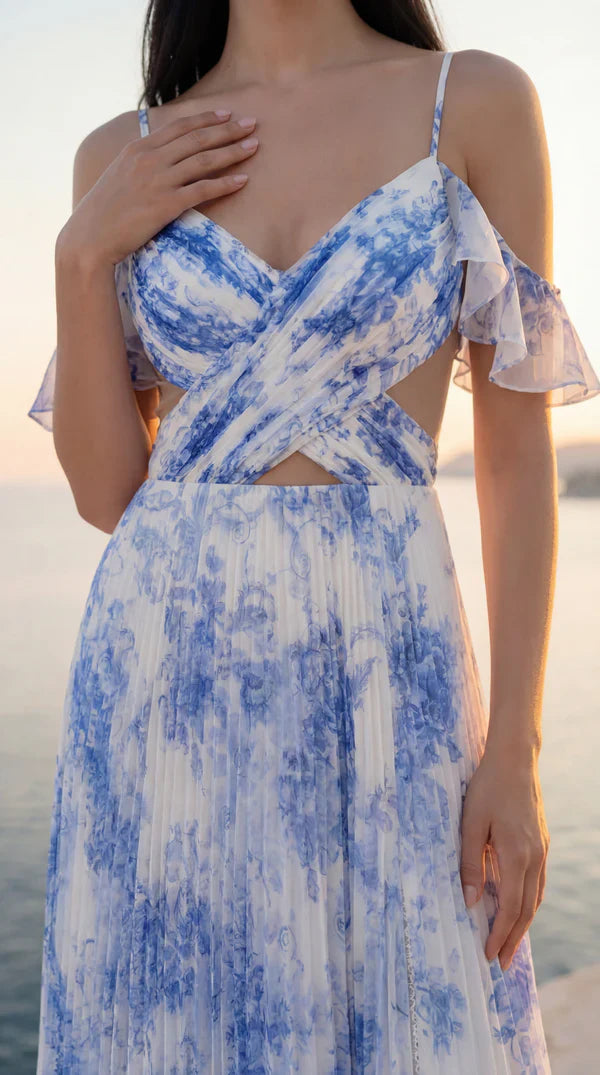 Floor Length Prom Dress with Side Cut Outs