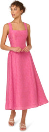 Square Midi Satin Occasion A-Line Dress Adrianna Papell AD3D106308