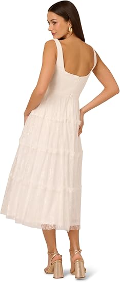 Square Midi Lace Occasion A-Line Adrianna Papell ADAE212024