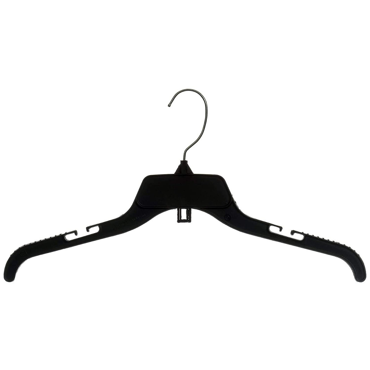 484 Black Plastic Hangers with 360 Rotating Metal Hook and Notches for Straps (60 Pieces)