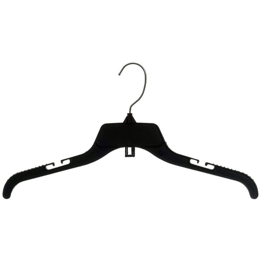 484 Black Plastic Hangers with 360 Rotating Metal Hook and Notches for Straps (60 Pieces)