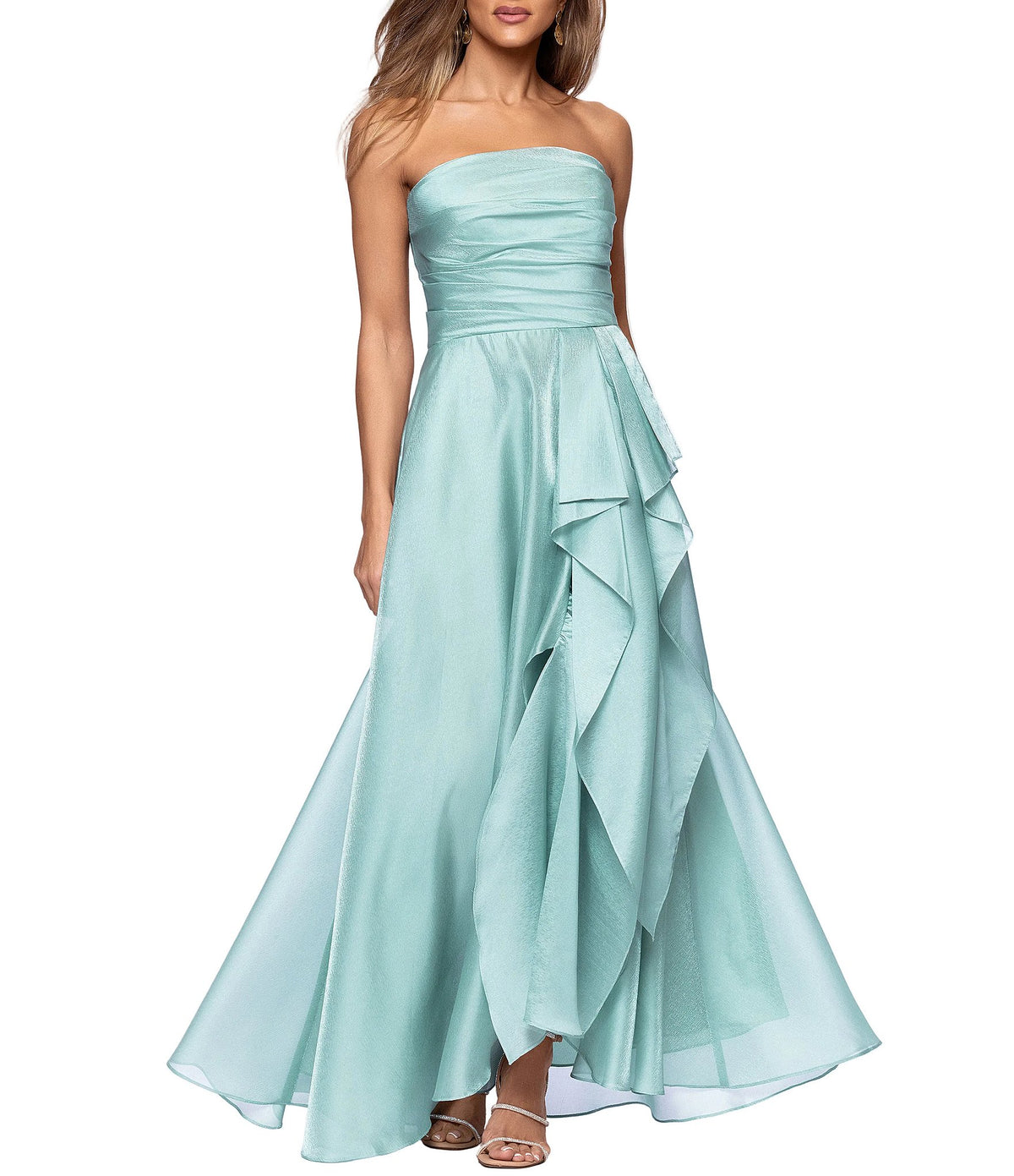 Strapless  Ruffle Long Dress Xscape 6854XA