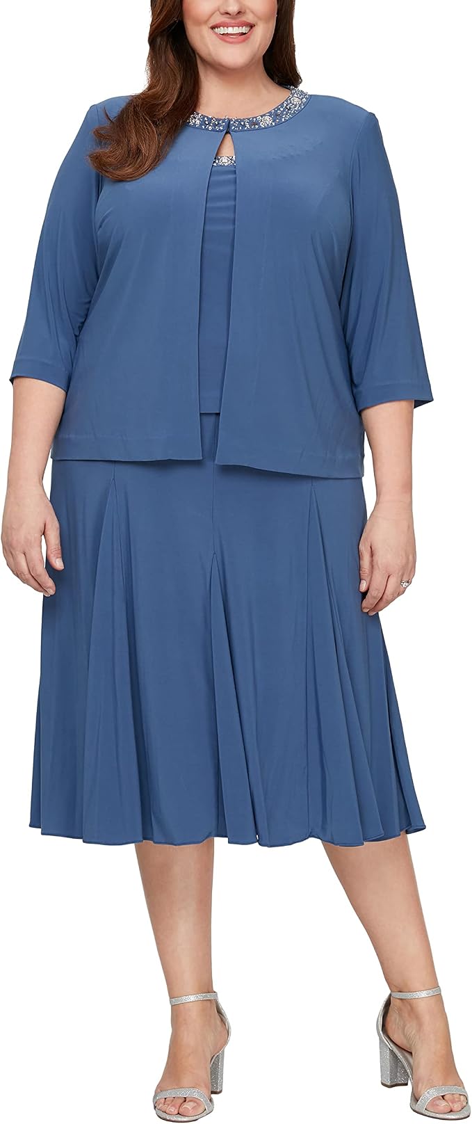 Alex Evenings 435372 Tea Length Jacket Formal Dress
