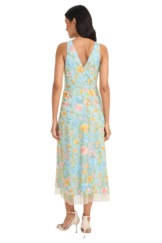 Bouquet Embroidered Midi Sheath Dress Maggy London G6493M