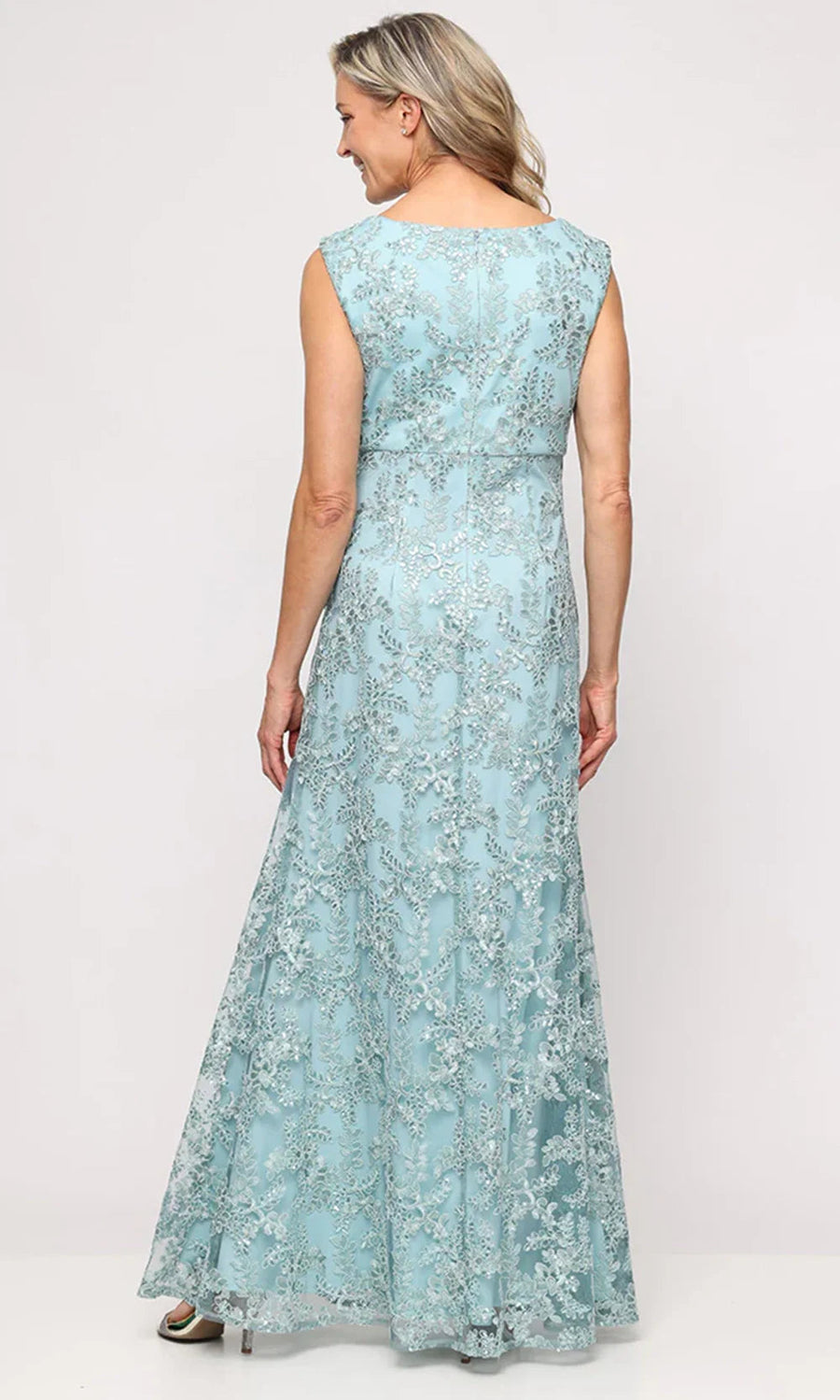 Long Embroidered Empire Waist Dress Alex Evenings 81171938