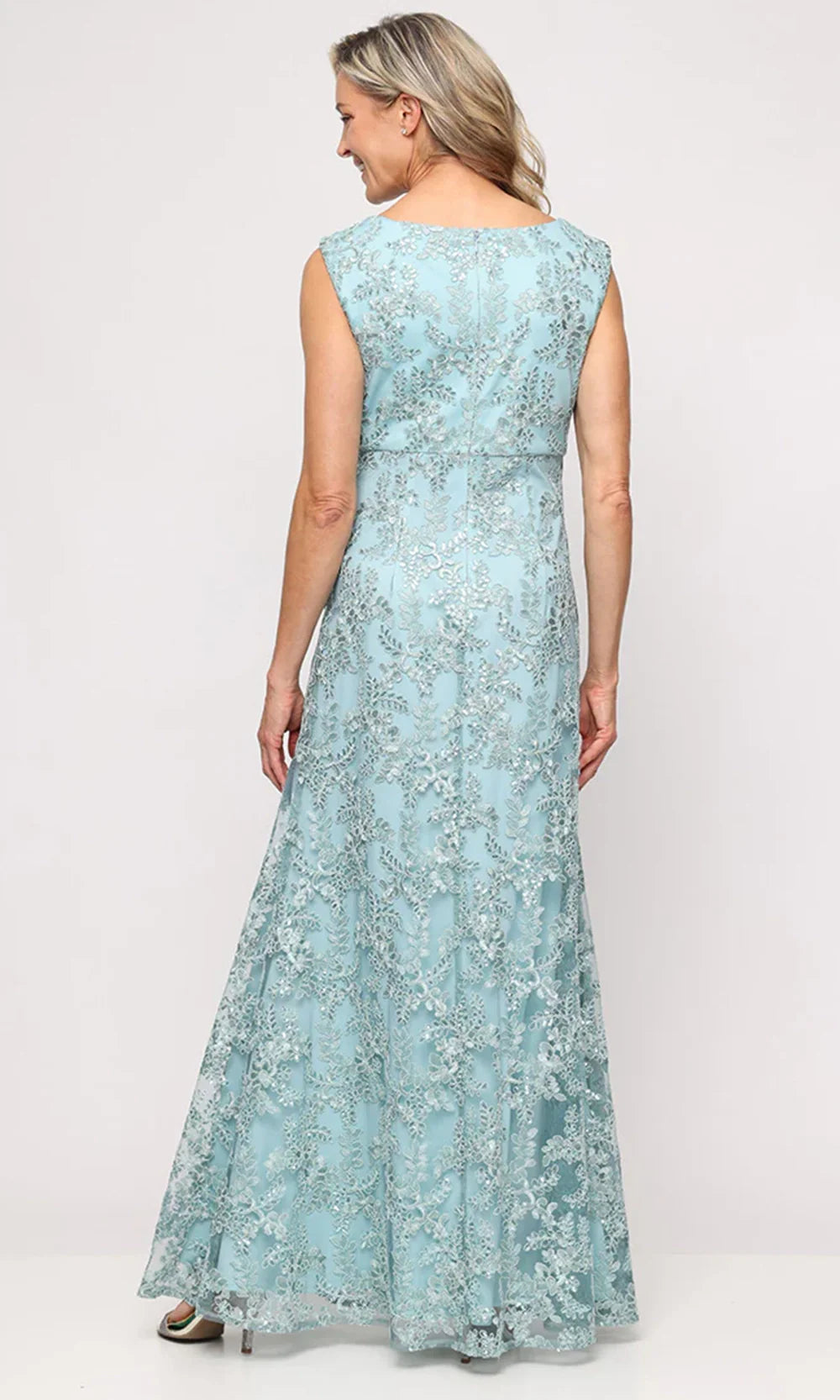 Long Embroidered Empire Waist Dress Alex Evenings 81171938