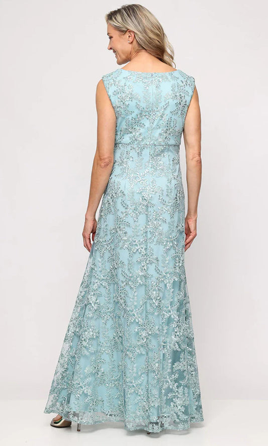Long Embroidered Empire Waist Dress Alex Evenings 81171938