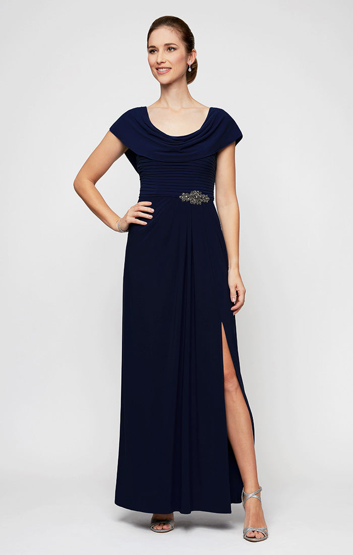 Wholesale Cowl Neck Long Chiffon Mother of the Bride Dress by Alex Evenings 82351491
