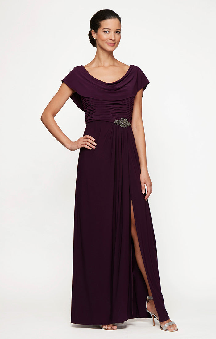 Wholesale Cowl Neck Long Chiffon Mother of the Bride Dress by Alex Evenings 82351491