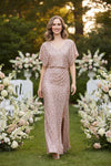 Long V-Neck Sequin Blouson Dress Alex Evenings 81961072