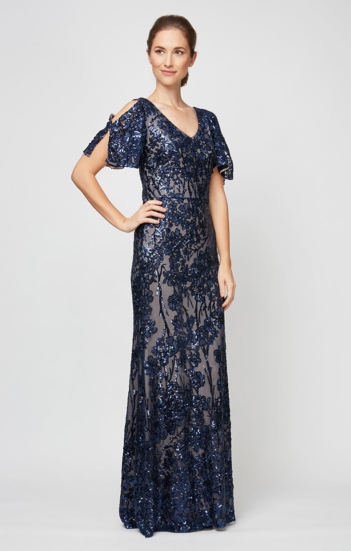 Cold Shoulder Sequin Gown Alex Evenings 8296611