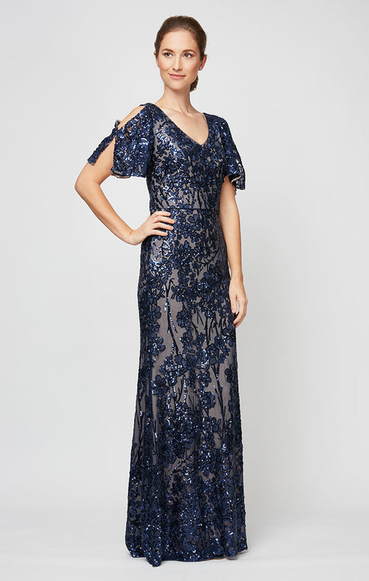 Cold Shoulder Sequin Gown Alex Evenings 8296611
