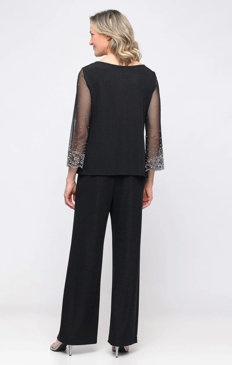3/4 Sleeve Metallic Knit Blouse Alex Evenings 8327902