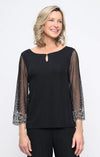 3/4 Sleeve Metallic Knit Blouse Alex Evenings 8327902