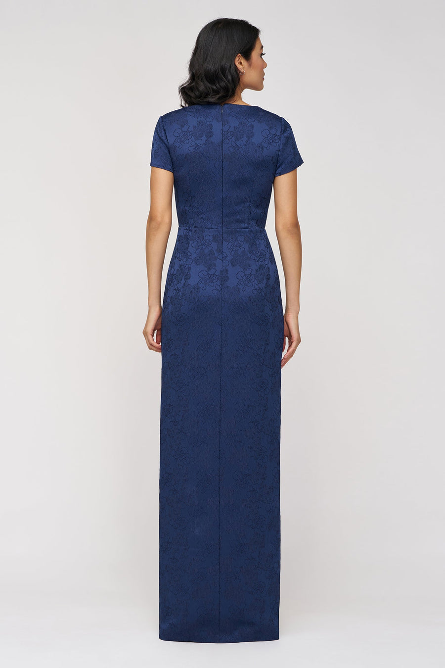 Faux Wrap Jacquard Gown JS Collections 86113570