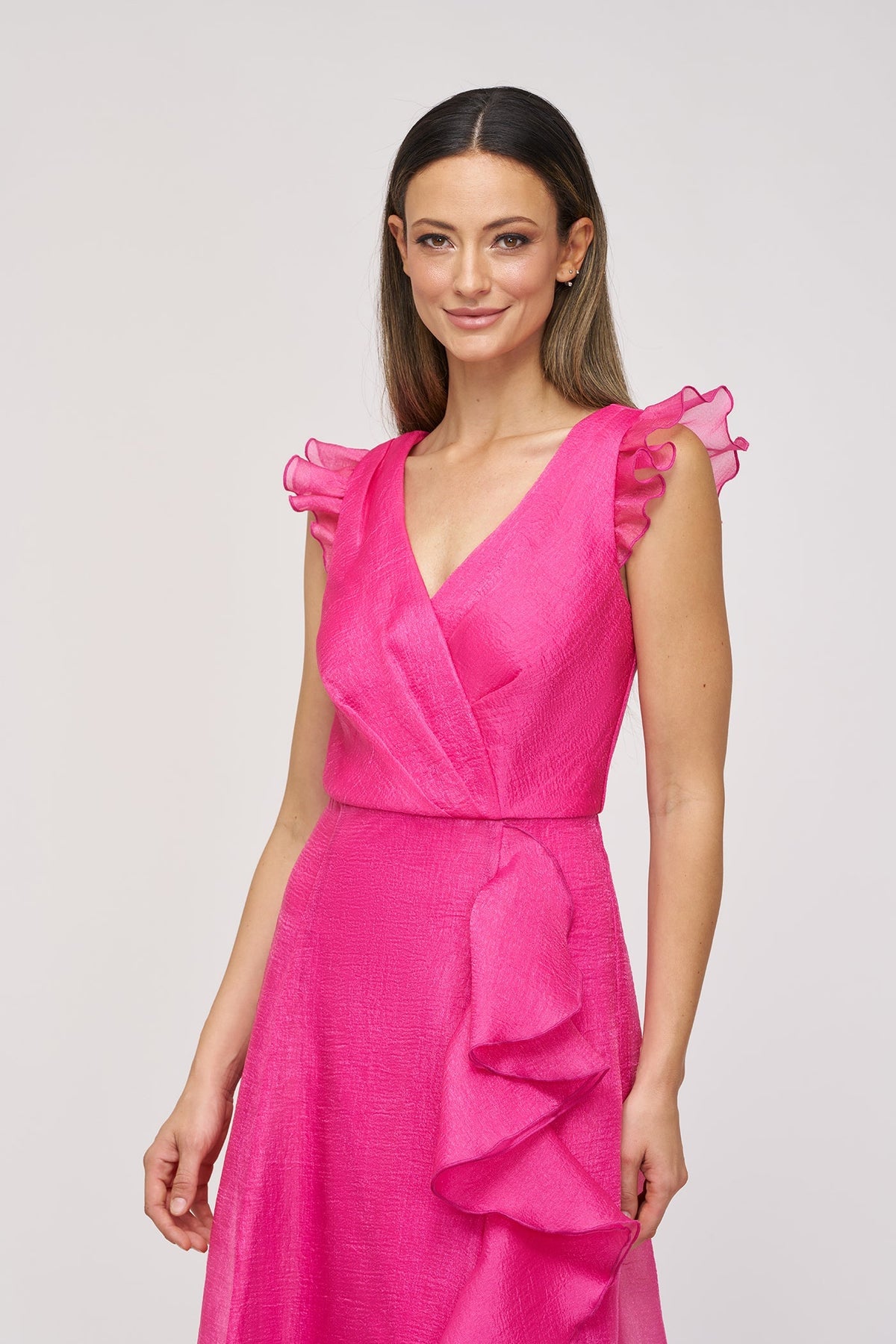 V-Neck Ruffle Organza Gown JS Collections 86113577 Wholesale