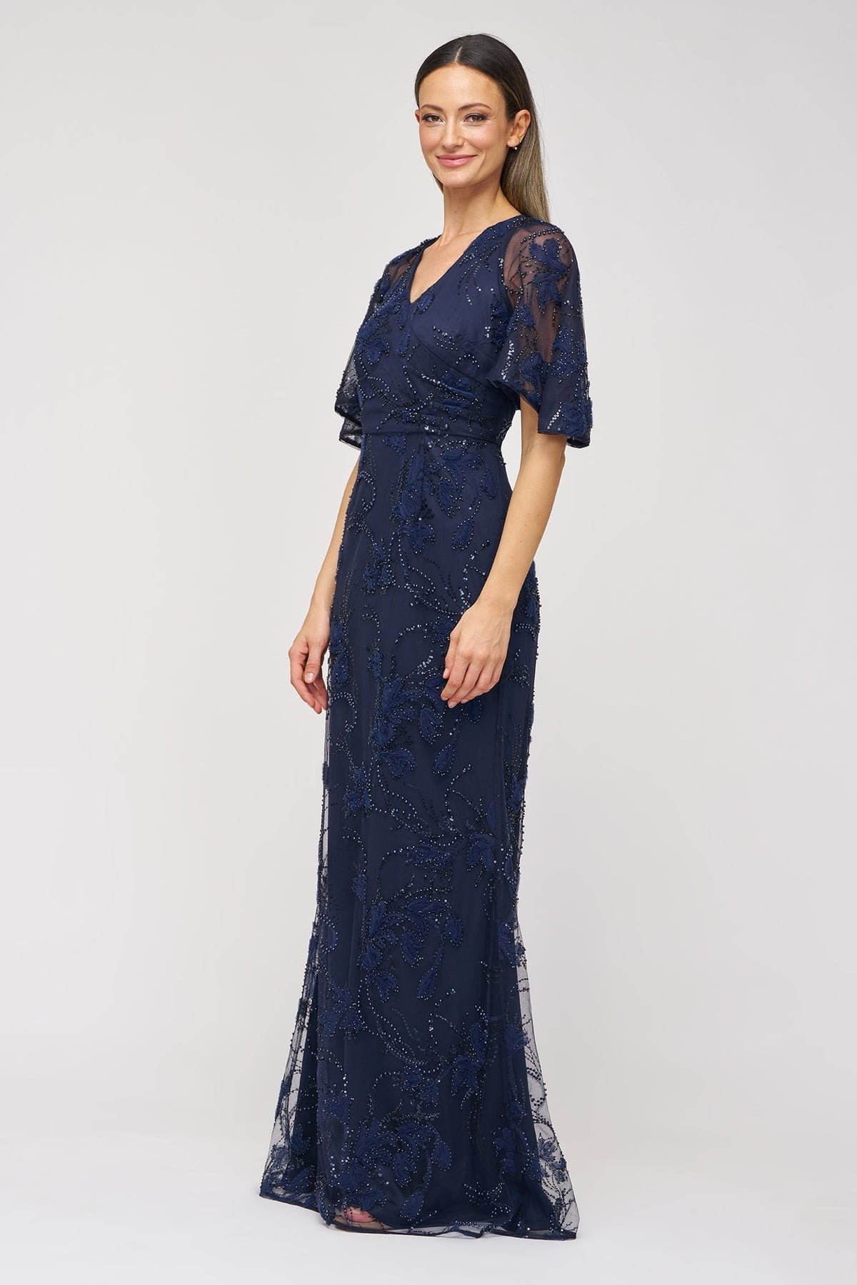Cape Sleeve Mermaid Gown JS Collections 86113580 Wholesale