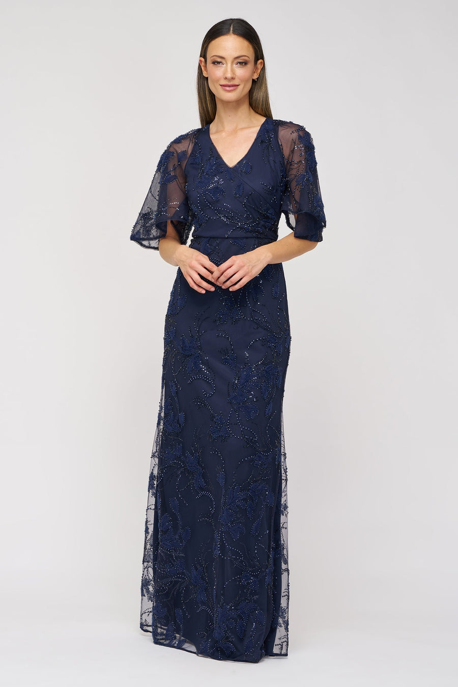 Cape Sleeve Mermaid Gown JS Collections 86113580 Wholesale