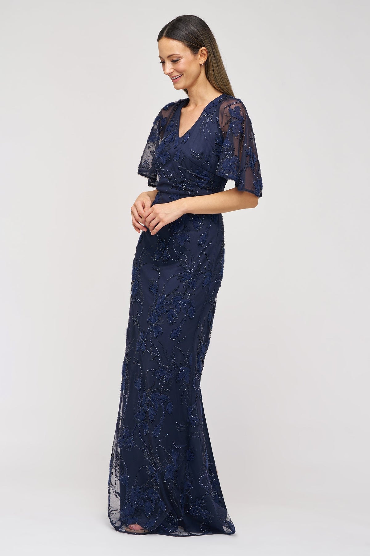 Cape Sleeve Mermaid Gown JS Collections 86113580 Wholesale