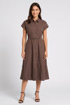 Dolman Sleeve Belted Midi Dress Badgley Mischka BW50397