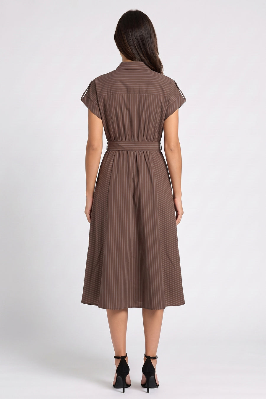 Dolman Sleeve Belted Midi Dress Badgley Mischka BW50397