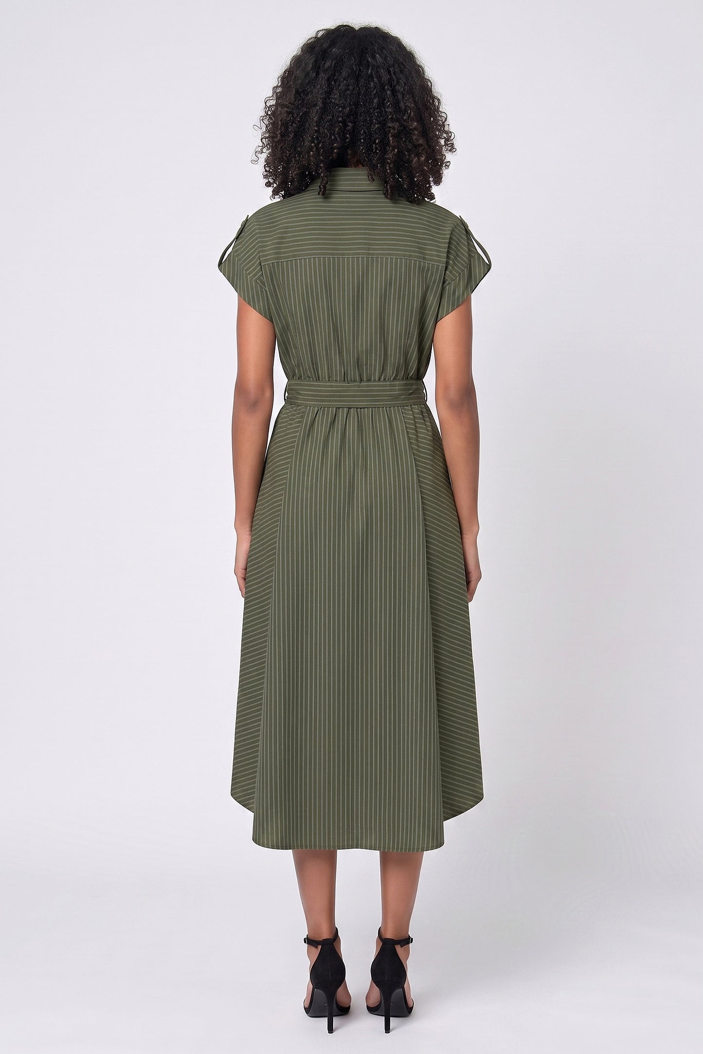 Dolman Sleeve Belted Midi Dress Badgley Mischka BW50397