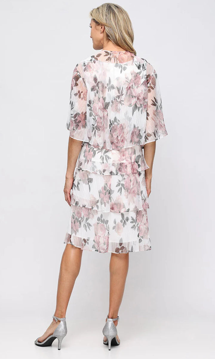 Floral Tiered Jacket Dress SL Fashions 9255286