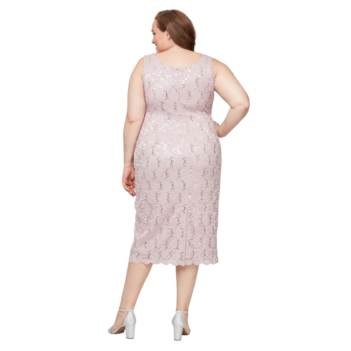 Two Piece Plus Size Lace Tea Length Jacket Dress SL Fashions 9413104
