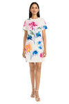 Maggy London G6344M Honor Ivory/Pink floral shift dress, front view