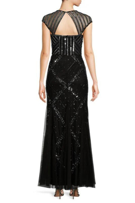 Adrianna Papell Women's Beaded Cap Sleeve Gown - Wholesale