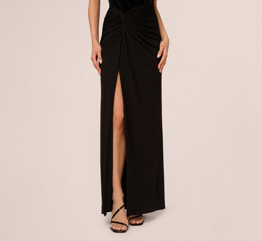 Strapless Velvet Jersey Combo Gown Adrianna Papell ADAE212425