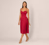 Stretch Satin Corset Back Midi Dress Adrianna Papell ADAE212493