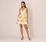 Wholesale Metallic Jacquard Flounce Mini Dress Adrianna Papell ADAE212598