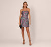 Strapless Curved Neck Mini Sequin Cocktail A-Line Dress by Adrianna Papell ADAE212648