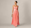 Square Neck Jacquard Gown Adrianna Papell ADAE213091