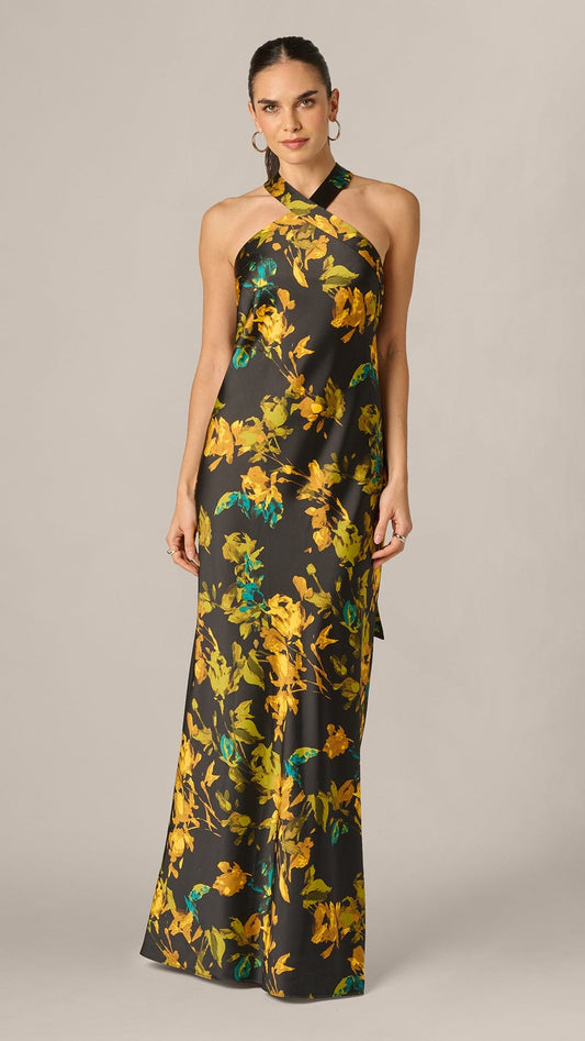 Adrianna Papell 213584 Black Multi, full-length front view