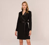 V-Neck Knee-Length Satin Cocktail Sheath Adrianna Papell AP1D103561