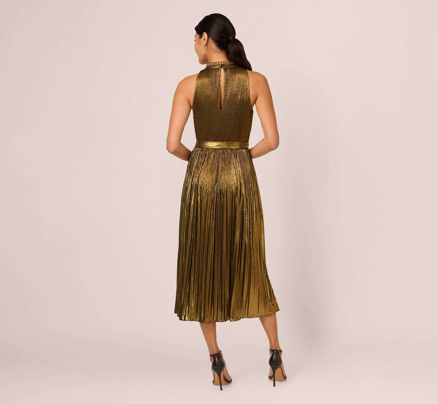 Halter Midi Satin Cocktail A-Line Adrianna Papell AP1D105585